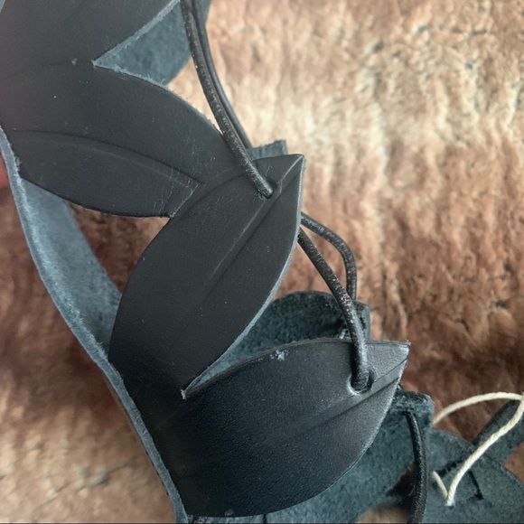 Ancient Greek Sandals Themes Gladiator Black Leather - Picture 11 of 15